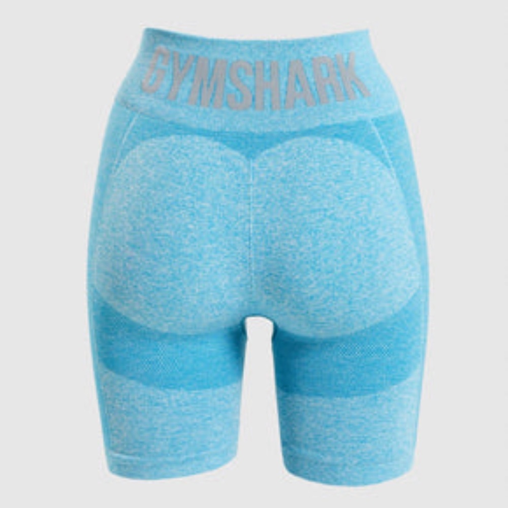 Gymshark Blue Seamless High-Waisted Bike Shorts - Picture 3 of 4